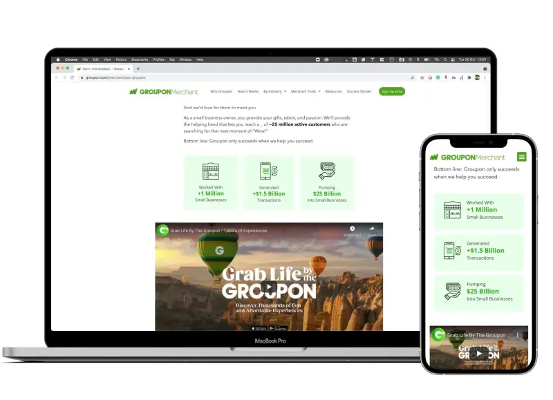 Still 2 from the pre-production of the Don't Use Groupon website