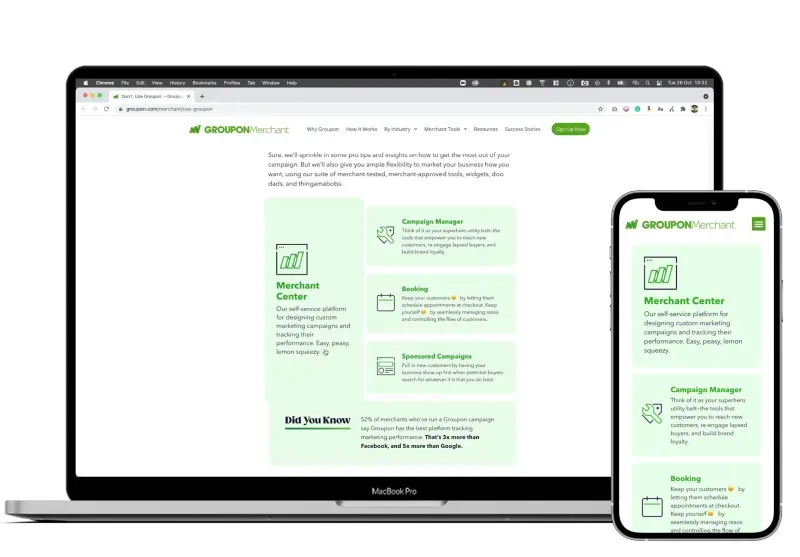 Still 3 from the pre-production of the Don't Use Groupon website