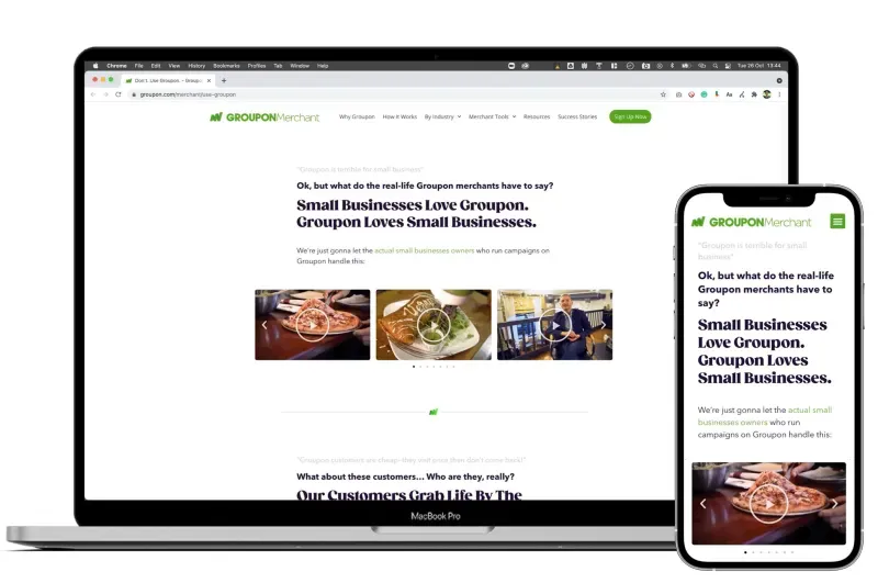 Still 4 from the pre-production of the Don't Use Groupon website