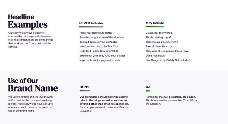 Grab Life By The Groupon Messaging Guidelines